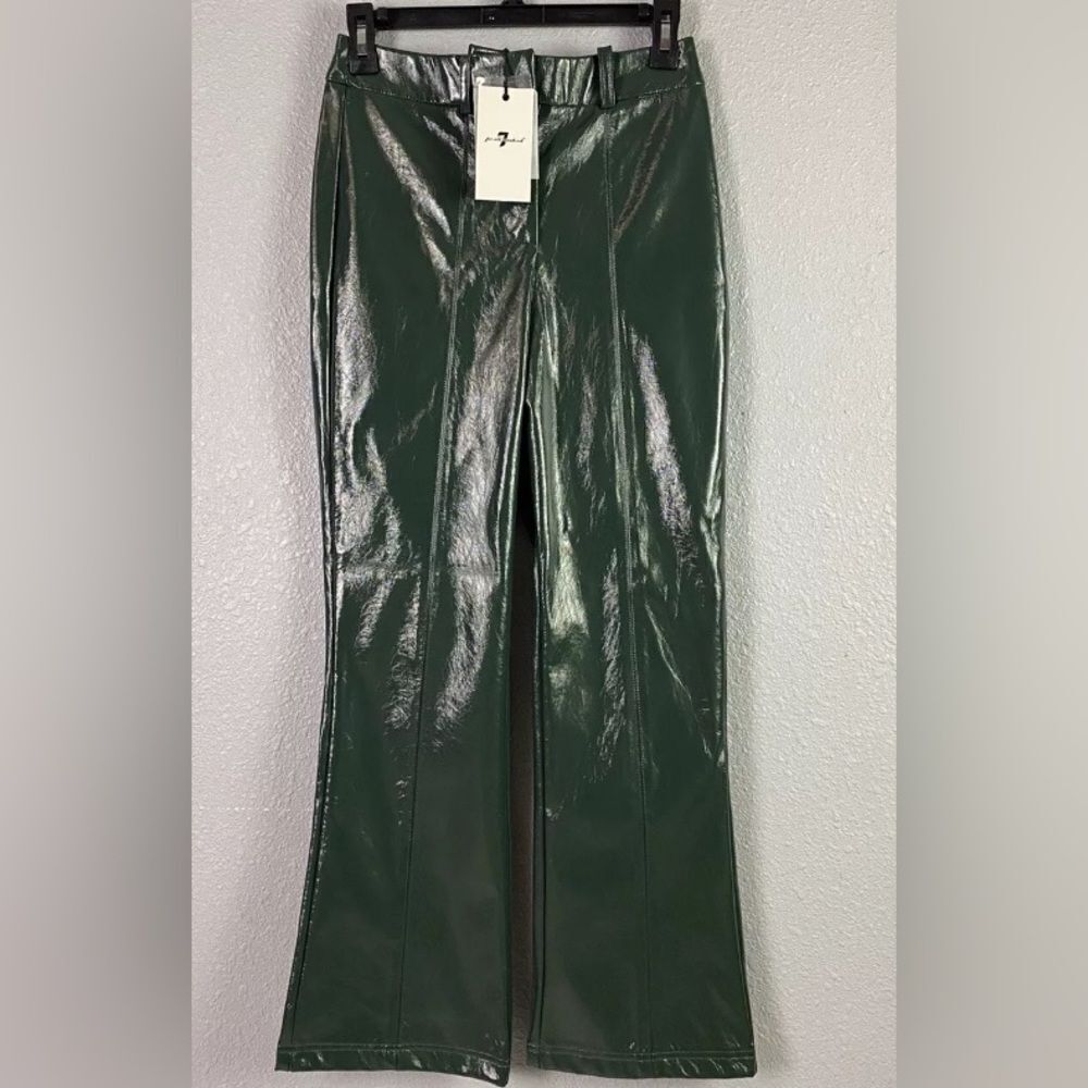 7 For all mankind Shiny green Faux Leather Pants - Picture 2 of 7